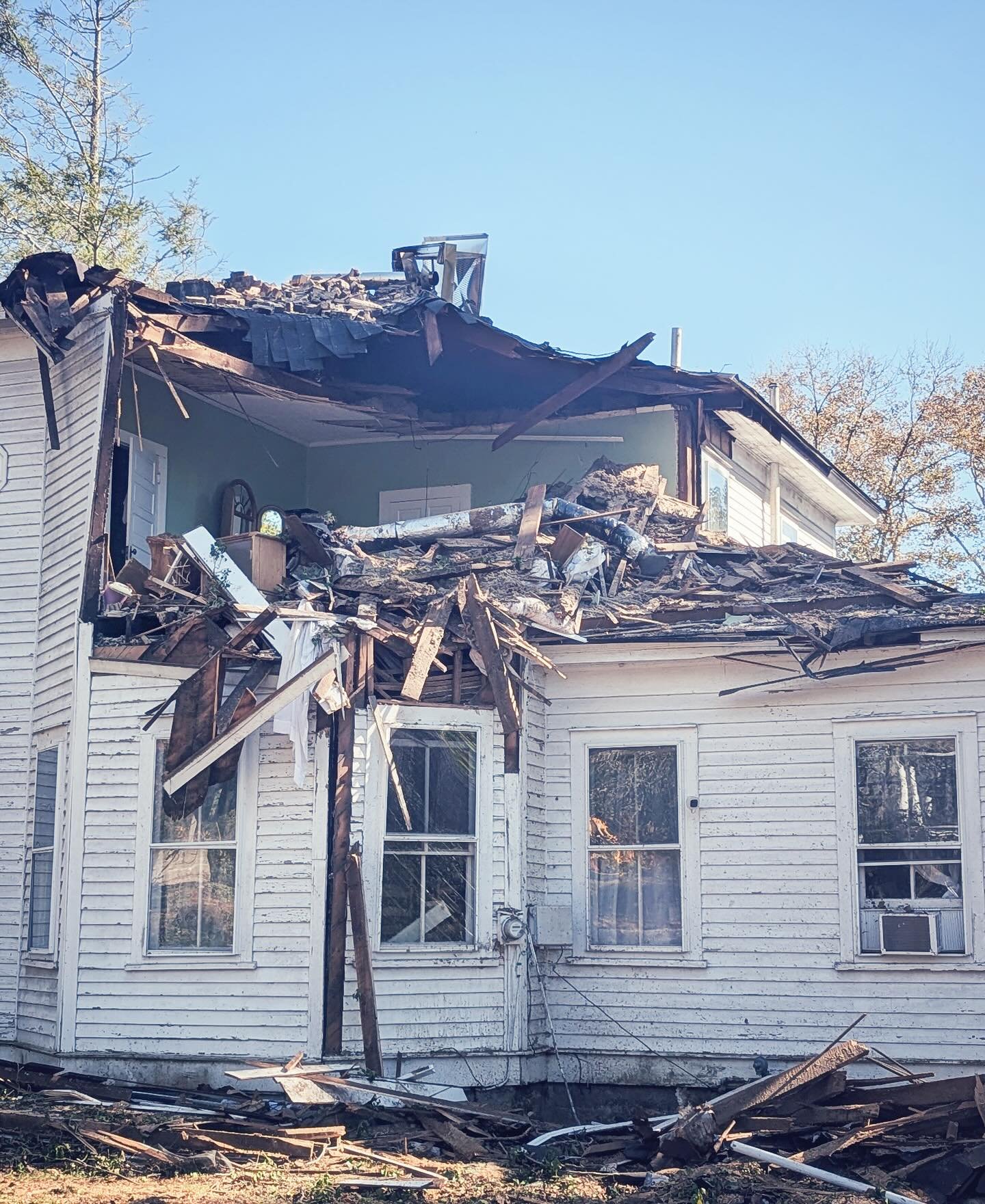 Storm damage from Hurricane Helene