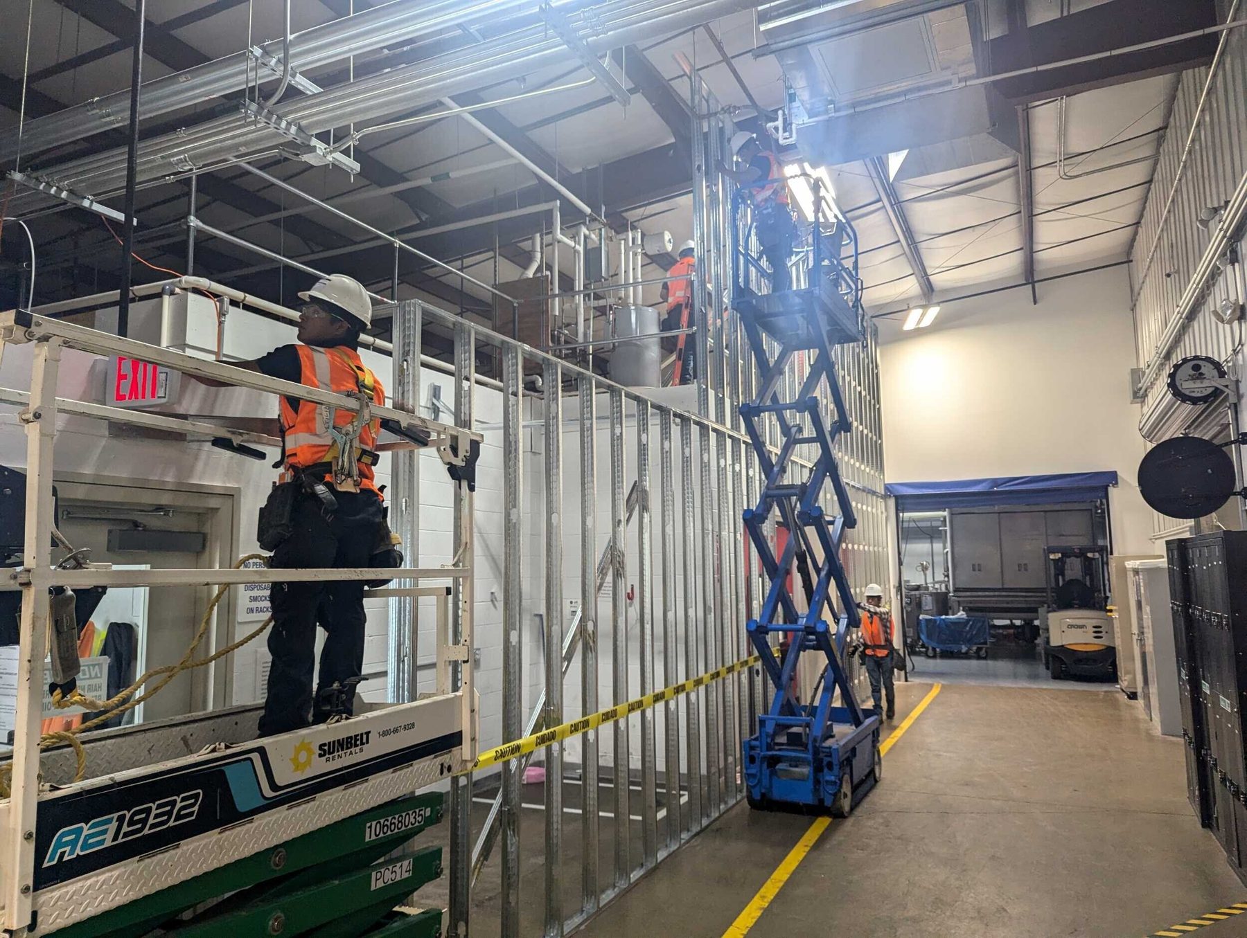 Framing and overhead systems in progress